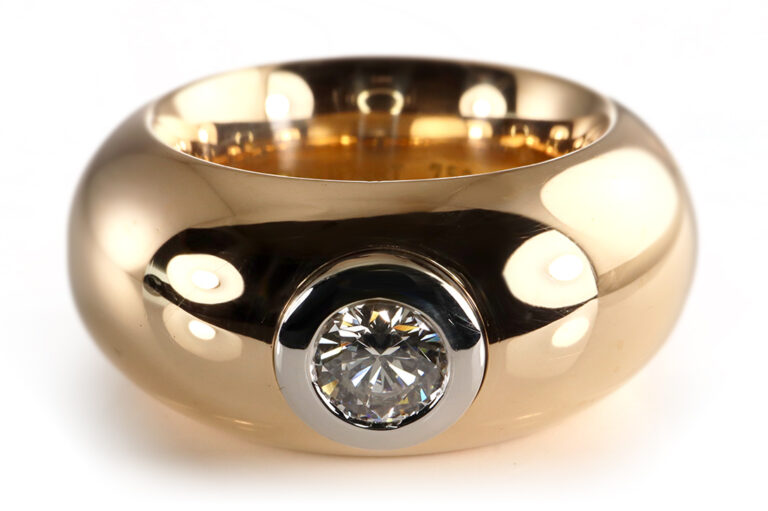 Schubart Ring 1 Brillant 0,55 ct I/VS 2 750 Gelbgold Platin DPL [BRORS 20399]