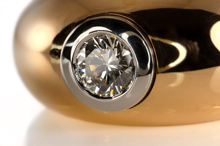 Schubart Ring 1 Brillant 0,55 ct I/VS 2 750 Gelbgold Platin DPL [BRORS 20399]
