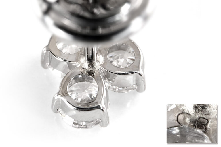Ohrringe Bucherer 6 Brillanten ca. 1,18 ct. TW/SI 750 Weißgold [BRORS 20400]