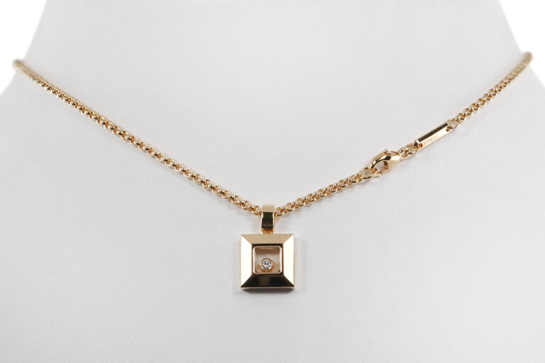 Chopard Anhänger Kette Happy Diamonds *Einer* Brillant 750 Gold [BRORS 20403]