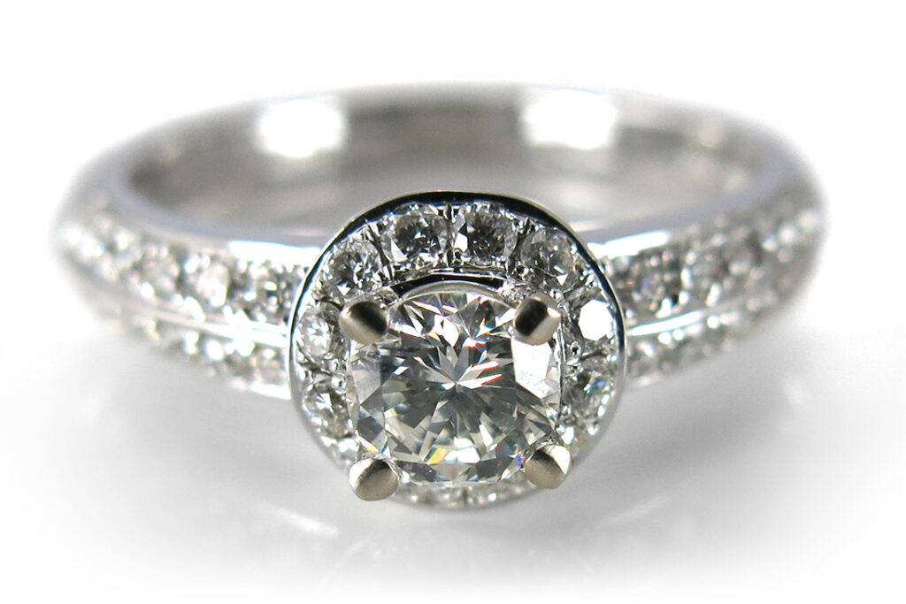 Brillantring 1 Brillant 0,34 ct I/VS + 36 Brillanten 0,47 ct [BRORS 10454]