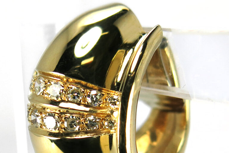 Vintage Ohrclips Christian Dior ca.1970 mit Diamanten Gelbgold [BRORS 11599]