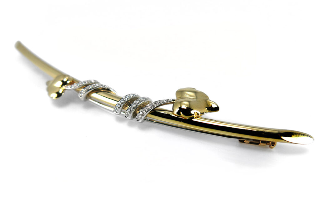 Wempe Brosche Brillanten TW/VS 750 Weißgold Gelbgold [BRORS 11647]