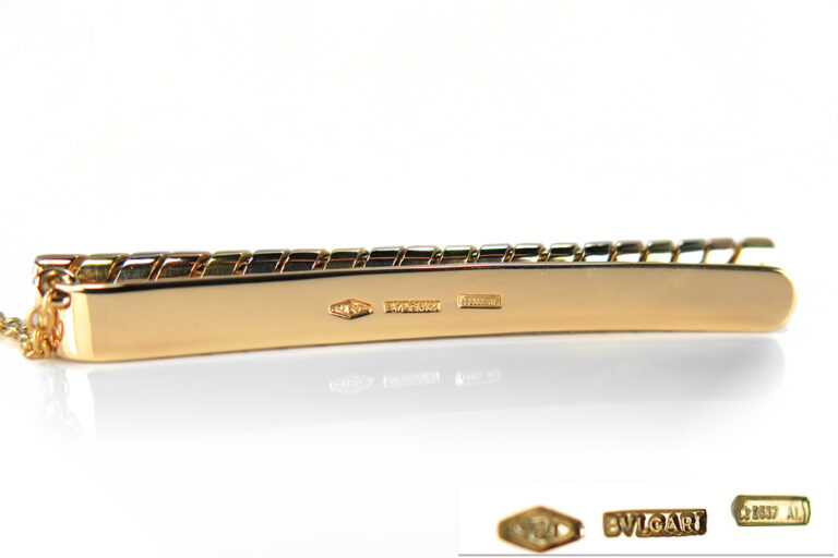 Krawattenklammer Bvlgari Tubogas tie clip 750 Gold [BRORS 12265]