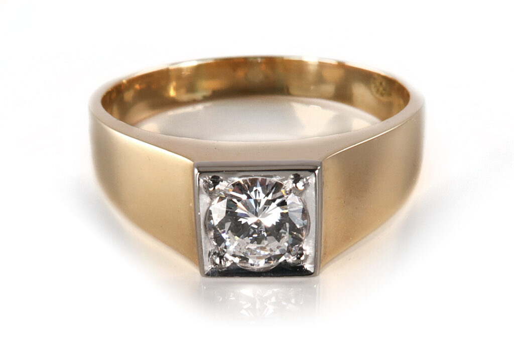 Binder Ring Brillant ca 0,40ct G/VVS 750 Weißgold Gelbgold [BRORS 18781]