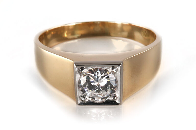 Binder Ring Brillant ca 0,40ct G/VVS 750 Weißgold Gelbgold [BRORS 18781]