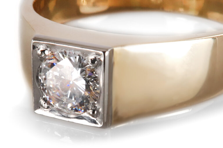 Binder Ring Brillant ca 0,40ct G/VVS 750 Weißgold Gelbgold [BRORS 18781]