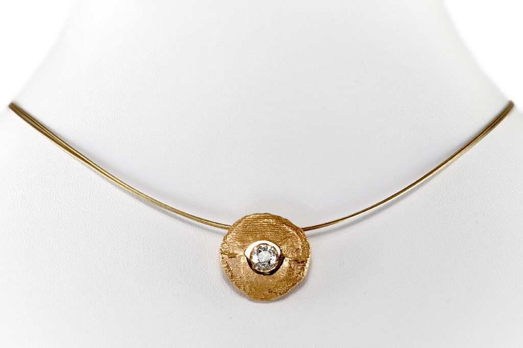 Ossa Sepia Anhänger Kette Diamant 0,78 ct 750 Gelbgold Einzelstück [BRORS 19285]