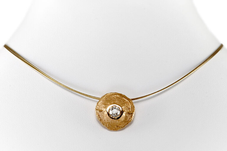 Ossa Sepia Anhänger Kette Diamant 0,78 ct 750 Gelbgold Einzelstück [BRORS 19285]