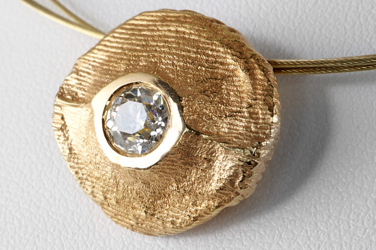 Ossa Sepia Anhänger Kette Diamant 0,78 ct 750 Gelbgold Einzelstück [BRORS 19285]