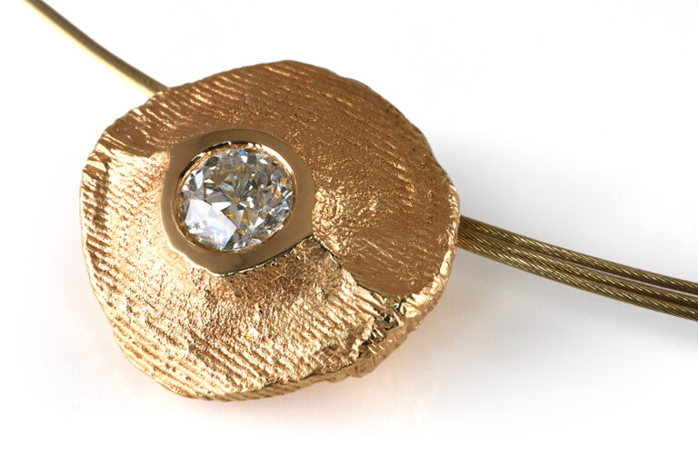 Ossa Sepia Anhänger Kette Diamant 0,78 ct 750 Gelbgold Einzelstück [BRORS 19285]