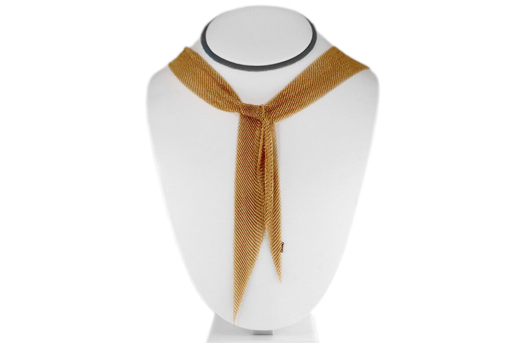 Tiffany&Co. Elsa Peretti Mesh Netzhalskette Schalform Gelbgold [BRORS 20404]