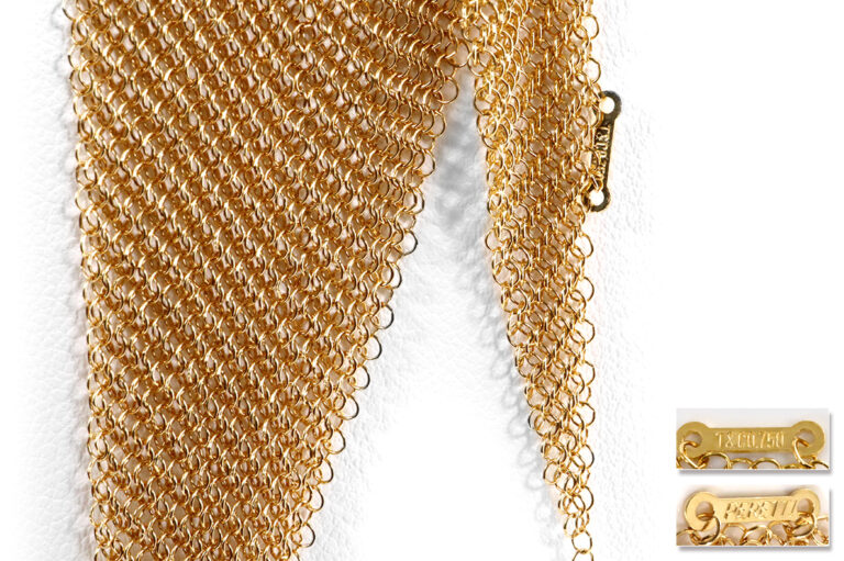 Tiffany&Co. Elsa Peretti Mesh Netzhalskette Schalform Gelbgold [BRORS 20404]