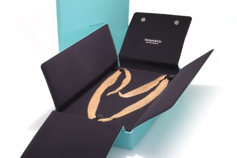 Tiffany&Co. Elsa Peretti Mesh Netzhalskette Schalform Gelbgold [BRORS 20404]