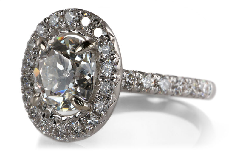 Ring 1 Diamant 1,58 ct + 30 Brillanten 0,64 ct Weißgold DPL Gr.55 [BRORS 20406]