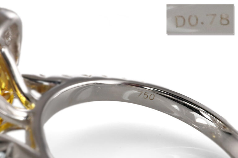 Ring Saphir orange Tropfen 3,28 ct 32 Brillanten 750 Gold DSEF [BRORS 20407]