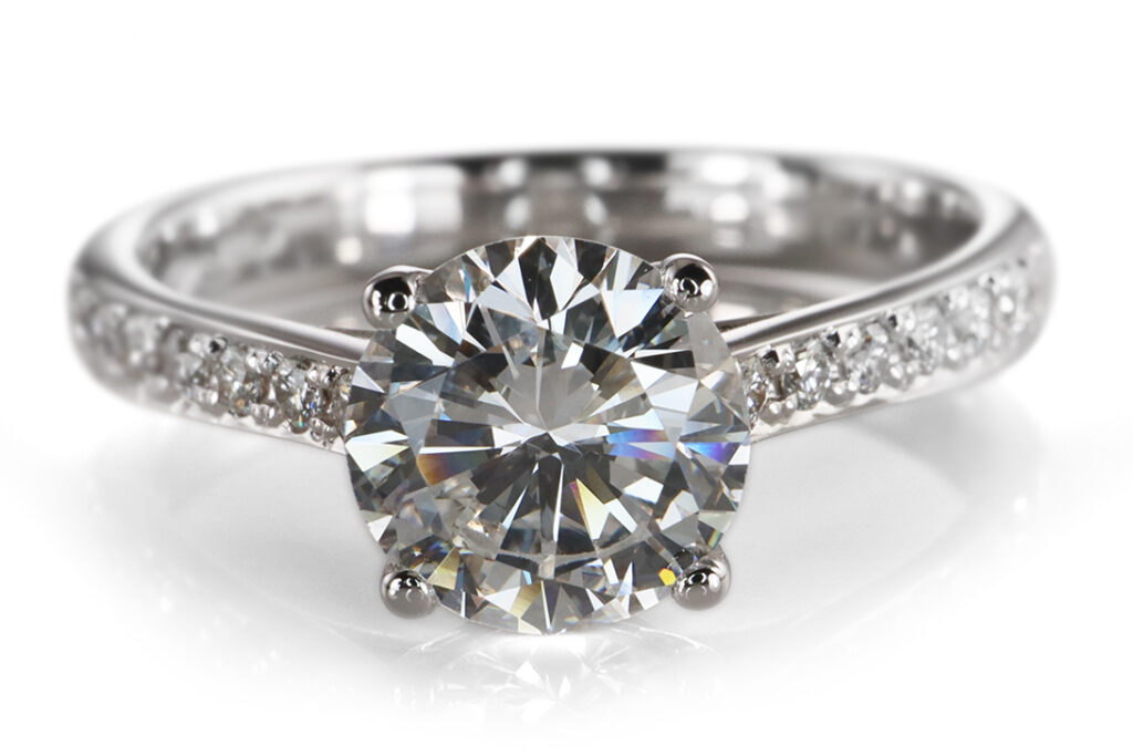 Ring 1 Brillant 1,06 ct. RIVER/VVS2 750 Gold DPL Gutachten [BRORS 20410]