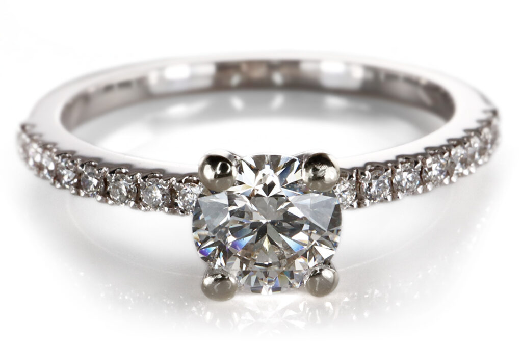 Ring 1 Brillant 0,57 ct G/P1 750 Weißgold DPL Gutachten Gr 53 [BRORS 20411]