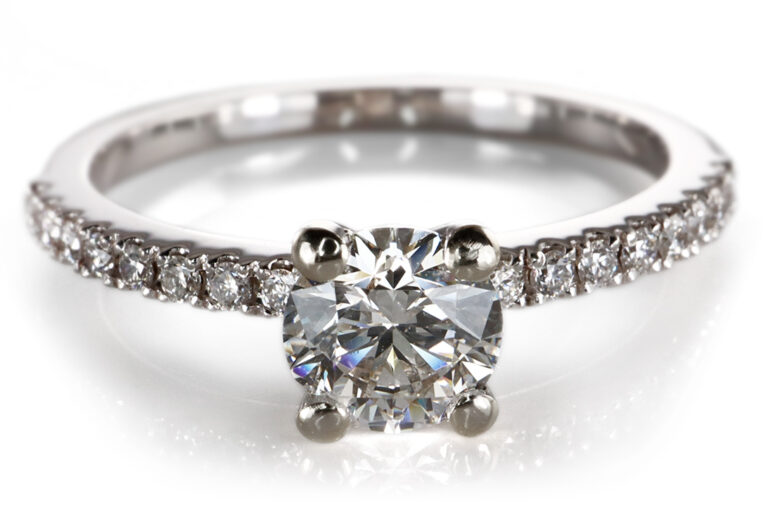 Ring 1 Brillant 0,57 ct G/P1 750 Weißgold DPL Gutachten Gr 53 [BRORS 20411]