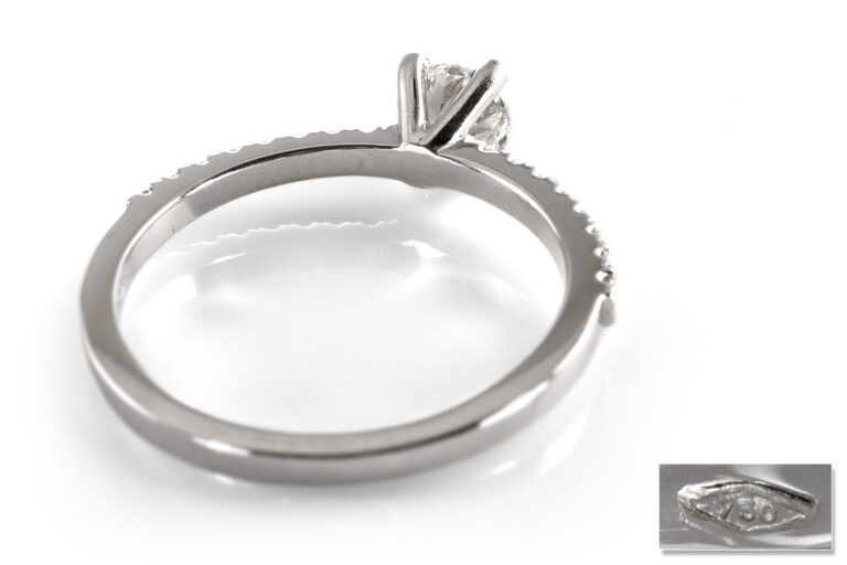 Ring 1 Brillant 0,57 ct G/P1 750 Weißgold DPL Gutachten Gr 53 [BRORS 20411]