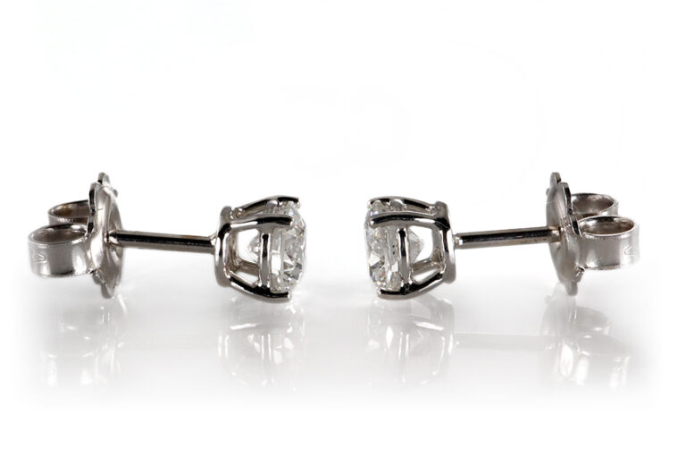 Solitär Ohrstecker 2 Brillanten 1,1 ct G/SI1 750 Gold DPL [BRORS 20415]