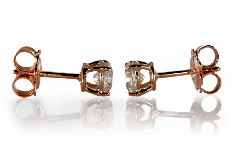 Solitär Ohrstecker 2 Brillanten 1,01 ct G/SI1-2 750 Rotgold DPL [BRORS 20416]