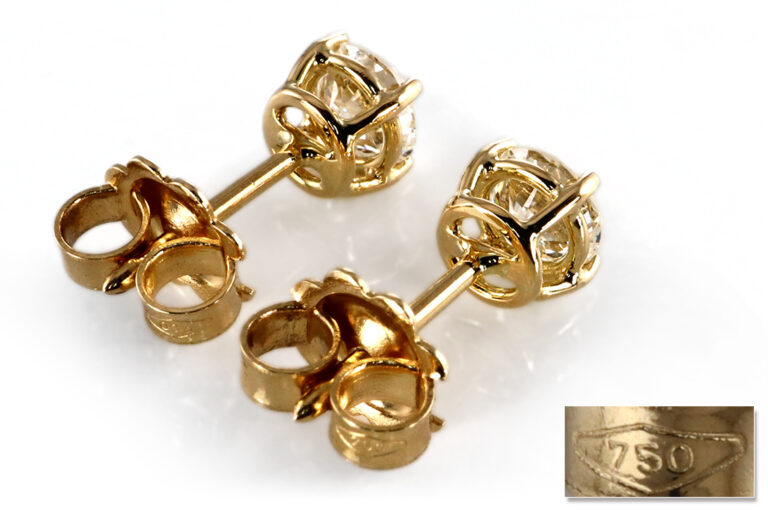 Solitär Ohrstecker 2 Brillanten 1,04 ct G-F/SI1-2 750 Gold DPL [BRORS 20418]