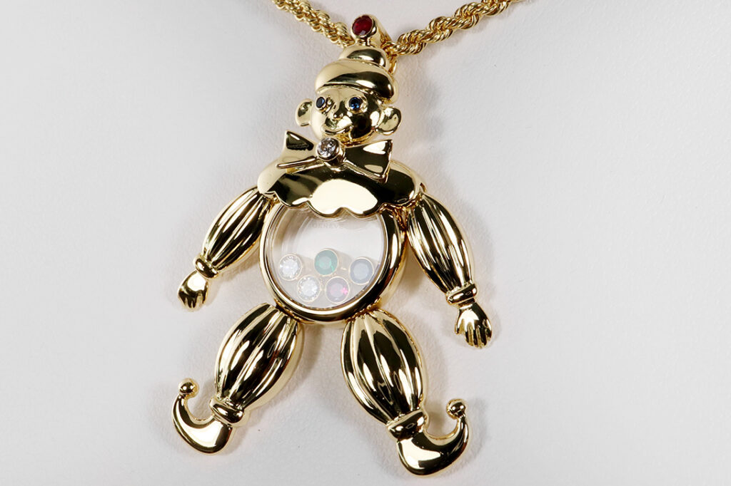 Chopard Happy Diamonds Clown Anhänger + Kette 750 Gelbgold wie neu [BRORS 20427]