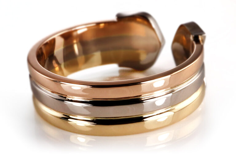 Ring Cartier Double C 750 18 Brillanten Tricolor Gold NEU Gr 51 [BRORS 20428]