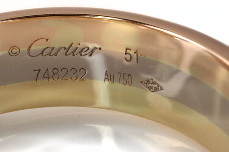 Ring Cartier Double C 750 18 Brillanten Tricolor Gold NEU Gr 51 [BRORS 20428]