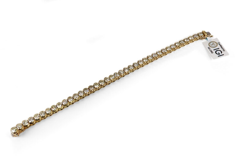 Tennisarmband 38 Brillanten insg ca 9,0 ct 750 Gelbgold IGI [BRORS 17781]