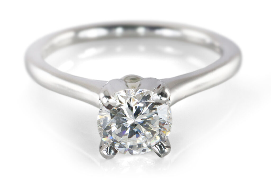 Verlobung Ring 1 Brillant 0,56 ct TW/SI2 Platin Gr 52 [BRORS 19533]
