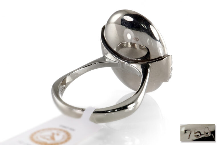 Ring schwarze Opal Triplette schönes Farbspiel 12 Brillanten Gr 60 [BRORS 19700]