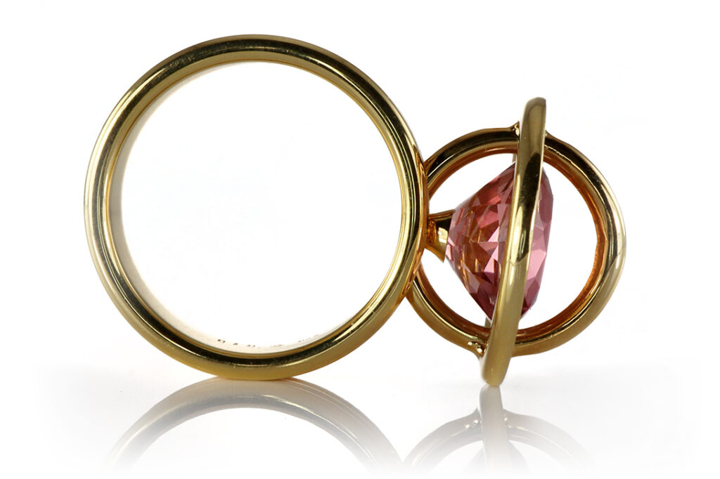 Bunz Designer Ring Turmalin ca 5 ct Brillanten ca 0,18 ct 750 Gold [BRORS 19716]