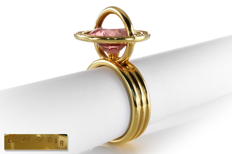 Bunz Designer Ring Turmalin ca 5 ct Brillanten ca 0,18 ct 750 Gold [BRORS 19716]