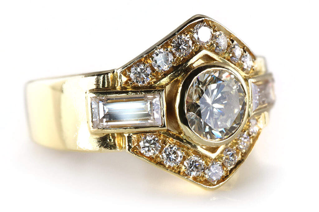 Cartier Vintage Ring 17 Diamanten ca. 1,35 ct G/vvs 750 Gelbgold [BRORS 19766]