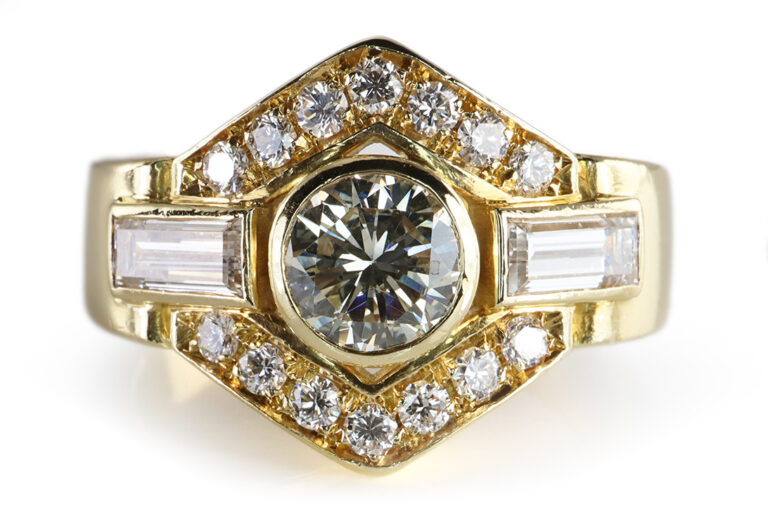 Cartier Vintage Ring 17 Diamanten ca. 1,35 ct G/vvs 750 Gelbgold [BRORS 19766]