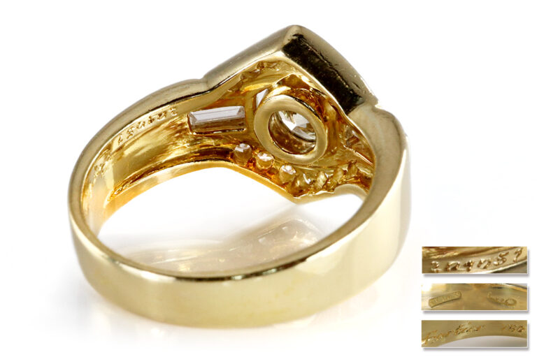 Cartier Vintage Ring 17 Diamanten ca. 1,35 ct G/vvs 750 Gelbgold [BRORS 19766]