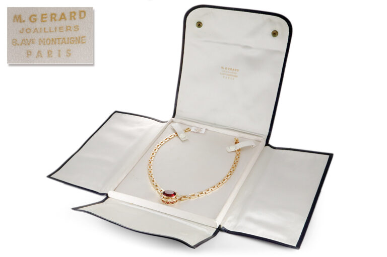Michel GERARD Paris Collier großer Turmalin 24 ct +109 Brillanten [BRORS 19798]