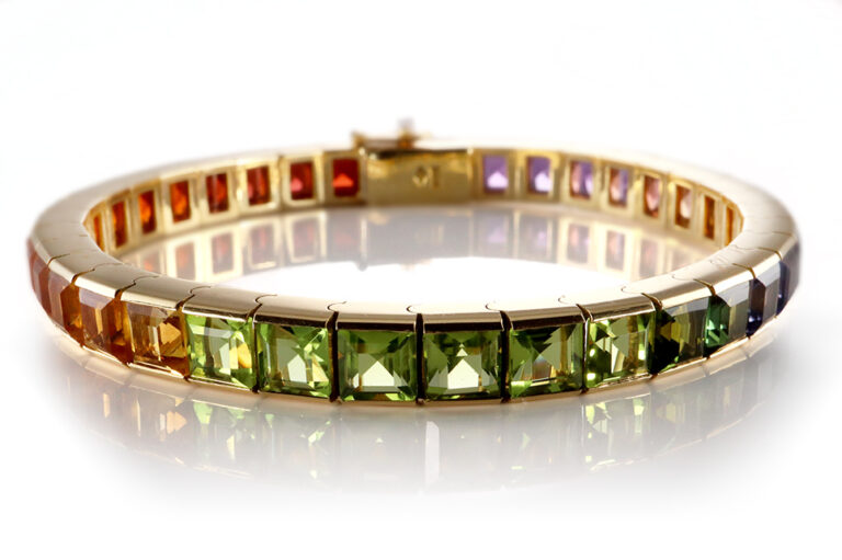 Armband *Multicolor Rainbow* 36 Farbsteine 22,6 ct Karat 750 IGI [BRORS 19948]