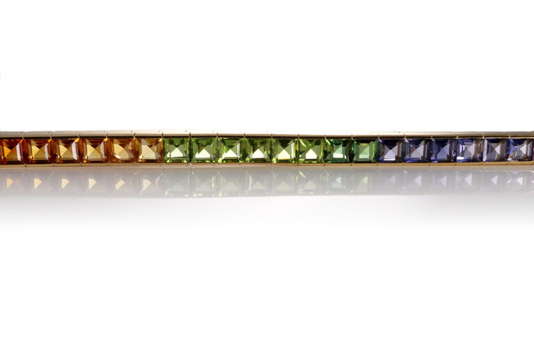 Armband *Multicolor Rainbow* 36 Farbsteine 22,6 ct Karat 750 IGI [BRORS 19948]
