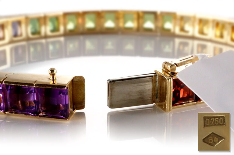 Armband *Multicolor Rainbow* 36 Farbsteine 22,6 ct Karat 750 IGI [BRORS 19948]