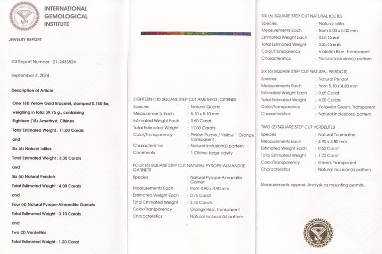 Armband *Multicolor Rainbow* 36 Farbsteine 22,6 ct Karat 750 IGI [BRORS 19948]