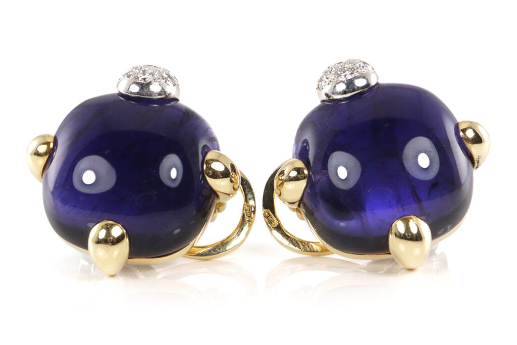 Ohrclipse Pomellato GRIFFE Iolith Brillanten 750 Gelbgold [BRORS 20034]