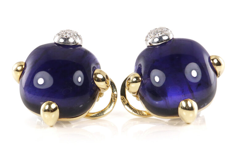 Ohrclipse Pomellato GRIFFE Iolith Brillanten 750 Gelbgold [BRORS 20034]