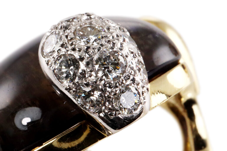 Ohrclipse Pomellato GRIFFE Iolith Brillanten 750 Gelbgold [BRORS 20034]