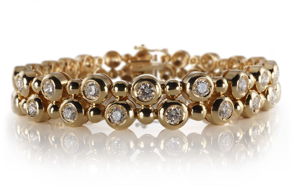 Doppelreihiges Armband 40 Brillanten 5 ct ! D-E-F/VS 750 Gold IGI [BRORS 20443]