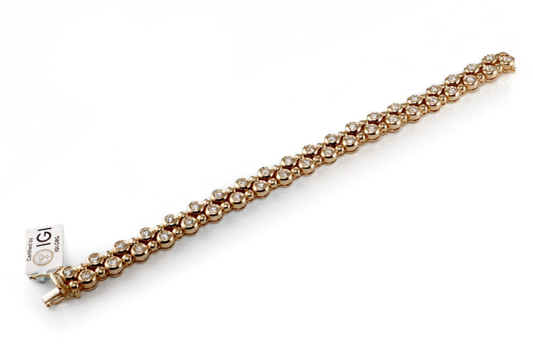 Doppelreihiges Armband 40 Brillanten 5 ct ! D-E-F/VS 750 Gold IGI [BRORS 20443]