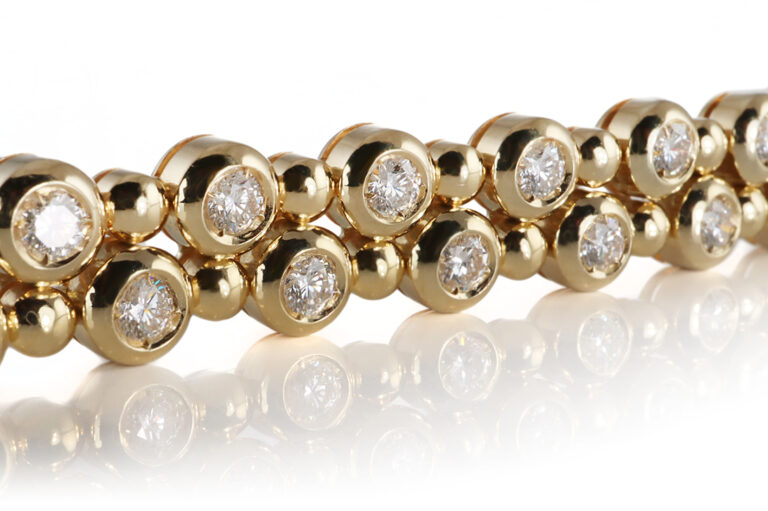 Doppelreihiges Armband 40 Brillanten 5 ct ! D-E-F/VS 750 Gold IGI [BRORS 20443]