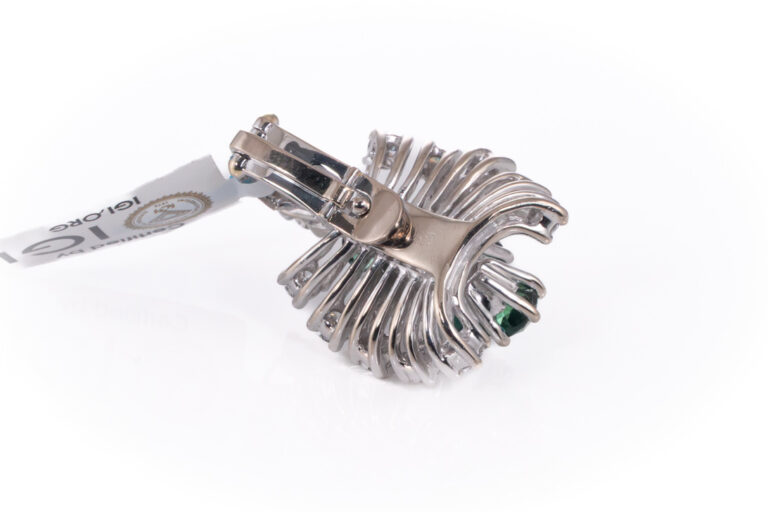 Perlen Clip Anhänger Verdelith 3,6 ct + 11 Brillanten 1,25 ct IGI [BRORS 20445]